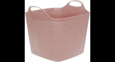 Excellent houseware flexibele kuip / emmer - roze - 25 l - kunststof - 40 x 35 cm - met handvatten