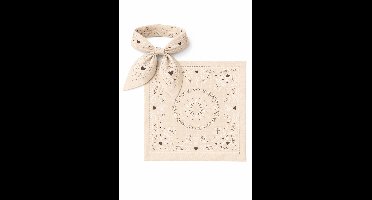 HS Bandana Sjaal Beige Hartje Paisley 70x70 cm – Cashmere Look – Duurzaam – Multifunctioneel Fashion Accessoire