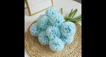 6 Stuks Kunst Hortensia Boeket - Zijden Chrysanten & Balbloemen | Realistische Bloemstukken voor Huiskamer/Tuin/Kantoor | Bruidsboeket & Tafeldecoratie | Stofvrij + Weerbestendig
