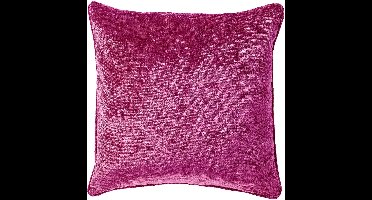 Dutch Decor LEWY - kussenhoes 45x45 cm - glansvelours - Festival Fuchsia - roze - met rits - zonder binnenkussen