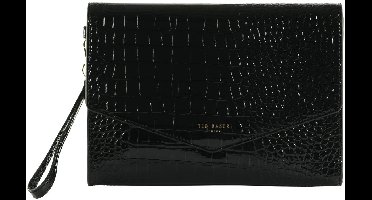 Ted Baker clutch polstasje Wesslie Croc Effect Icon Envelope Pouch Black zwart