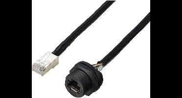 TRU COMPONENTS TC-E13T-FR5-PWF/MR6-NCA-0.5PV-JD RJ45-bus voor montage aan de achterkant met draad IP67 (schroefdraad),