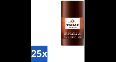 25 x Tabac Original Deodorant Stick 75 ml - Deodorant Stick - Mannelijke Geur - Langdurige Frisheid - Zweetbescherming - Pittige Geur