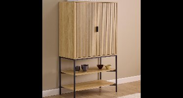 Giga Living Wandkast Juna - Eikenlook - Staal - 80x40x140 cm