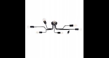 VECTOR 8 Zwarte Industriële Hanglamp - E27, 8x60W