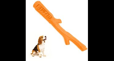 Gloria Play and run - Honden speelgoed - Apporteerspeelgoed - Superflexi schuimrubberen houten stok - Oranje - Maat M - 27.5cm