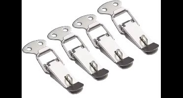 TLVX 4 stuks Sterke Kleine Spansluiting met Opening voor Slot 26x45mm – Klemsluiting – Tuimelklem – Kistsluiting – Gesp Sluiting – Meubelslot – Tuimelvergrendeling – Veilig en snel afsluiten van Kisten, Lades en Deuren