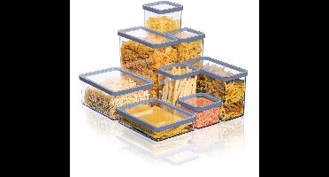 Rotho Loft voedselbewaardozen - set van 5 stuks - blauw - 2x 2,1 Liter, 2x 0,5Liter en 1x 1 liter