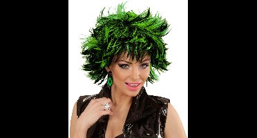 Coupe ravage pruik zwart groen