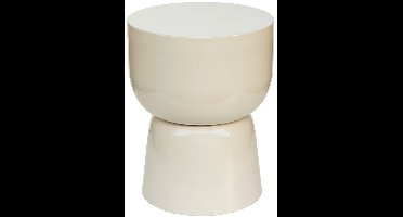 Livingfurn Bijzettafel Kian - Rond Off White Acaciahout - 36x35,5x46cm