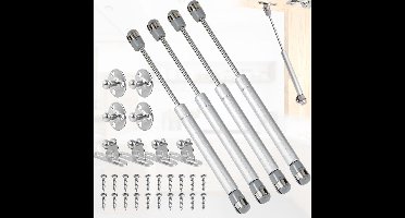 Jhubers Goods - Gasveren set van 4 stuks voor meubels en keukenkasten - 100 N/10 kg gasdrukdemper - Soft close-gasveer