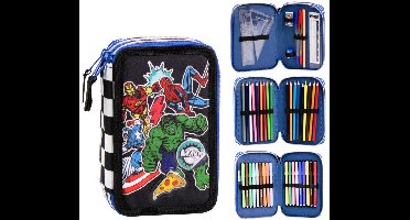 Avengers Etui Jongens – 44-delig Schoolset – Gevuld met Kleurpotloden & Superhelden Tools