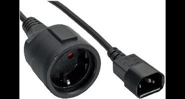C14 - CEE 7/3 stroomkabel voor UPS/PDU - 3x 0,75mm / zwart - 0,30 meter