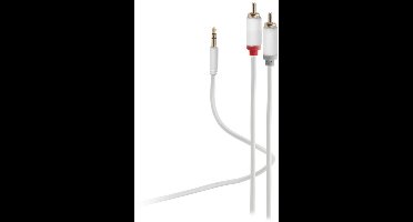 Flexline®-mini 3,5mm Klinke auf Cinch RCA Kabel, weiß, 1,5m