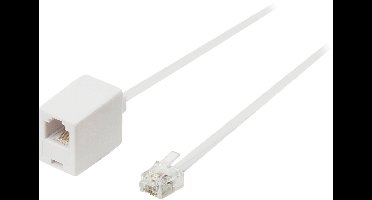 RJ11 - RJ11 telefoon verlengkabel / wit - 10 meter