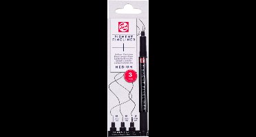 Talens Pigment Fineliner Set Medium, 3 stuks