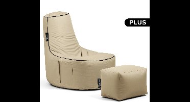 Casacomfy – Gamer Plus – Complete Zitzak met Voetenbankje – Beige – Waterbestendig – Binnen & Buiten – Volwassenen & Kinderen