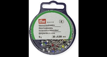 Glaskopspelden zilverkleurig 0,60 x 30 mm assorti kleuren 9 g - Glas- en kopspelden - Prym