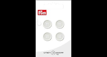 Knoop 4 gaatjes 15mm wit 4st - Knopen - Prym