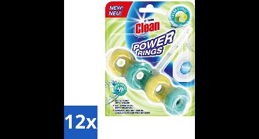 12 x At Home - Clean - Toiletblok - Power Rings - Fresh Citrus - Extra Sterk - 1 Blok - Toiletblok - Toilet Reinigen - Citrusgeur - Power Rings - Toilet Reinigingsblok