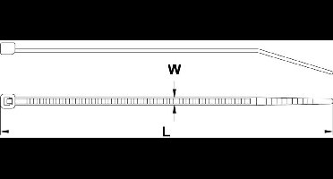TRU COMPONENTS 1592853 TC-CV240L203 Kabelbinder 240 mm 7.60 mm Natuur 100 stuk(s)