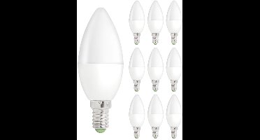 Spectrum LED Kaarslamp E14 - 1W - 230V - 90 Lumen - 6000K Koud Wit - Ø37mm - Voor Kroonluchter, Wandlamp of Sfeerverlichting - 10 stuks