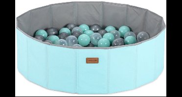 Asir Ballenbak voor Baby's en Kinderen - Blauwe Speelzone - 150 Kleurrijke Ballen (Blauw, Zilver & Transparant)