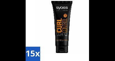 15 x Syoss - Curl Control Cream - Gel - Styling & Definitie - 250 ml - Krulcontrole - Kruldefinitie - Krulstyling - Krulgel - Krulverzorging
