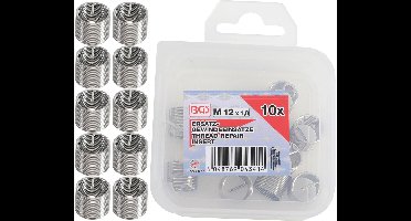 BGS vervangende schroefdraadbussen M12 x 1,0 mm 10 stuks - 9437-1