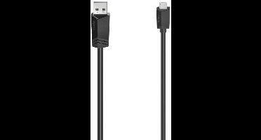 Hama 00200607 USB-kabel USB 2.0 USB-micro-B stekker, USB-A stekker 0.75 m Zwart