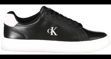 Leather Sneaker with Cushioned Insole and Rubber Sole - Black