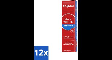 12 x Colgate Tandpasta Max White Optic 75 ml - Tandpasta - Witte Tanden - Optische Whitening - Direct Wittere Tanden - Tanden Poetsen
