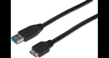 USB Cable to micro USB Digitus AK-300117-003-S Black 25 cm