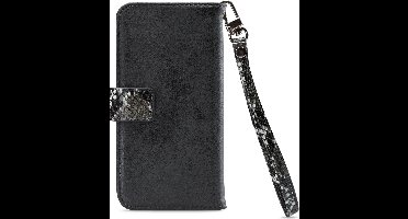 iPhone 12 Mini Clutch Case hoesje - Mobilize - Slangenprint Zwart - Kunstleer