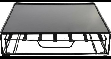 Items Koffie cup/capsule houder/dispenser - metaal - zwart - 32 x 29 cm - Koffiecups ladekastje Nespresso/dolce Gusto