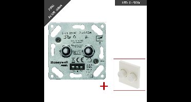 PEHA duo dimmer - LED - 2 x 6 tot 50W - Fase aansnijding - Met afdekplaat voor Jung AS 500 - Crème