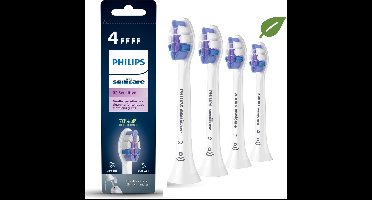 Philips Sonicare Optimal Sensitive - Opzetborstels voor Elektrische Tandenborstel - Wit - Verpakking van 4 - HX6054/10 - Gevoelige tanden