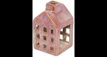 Theelicht huis S rood 6x6x10cm