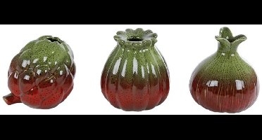 Vaas "Vegetable" groen/rood aardewerk
