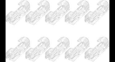 New Age Devi - Transparante Kabel-Organizer met 20 Zelfklevende Kabelclips en Klemmetjes