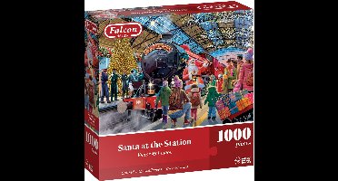 Falcon kerst puzzel - Santa at the Station - 1000 stukjes - legpuzzel.