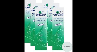 Unicare - Alles-in-één - 6 x 200ml - Lenzenvloeistof voor Harde contactlenzen - Premium Oogverzorging uit Nederland - incl. 6 lenzendoosje
