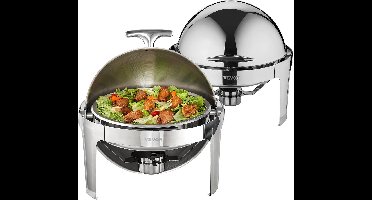 Chafing Dish - Ronde Chafing Dish Elektrisch - Buffetwarmer - Warmhoudbakken - Warmhoudplaat - 6QT - Set van 2 - RVS Buffet Warmhoudbakken voor Catering