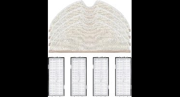 Accessoireset Geschikt voor Roborock Q5 Max+/Q8 Max/Q8 Max+/Q5 Pro/Q7/Q7+/Q7 Max/Q7 Max+ reserveonderdelen voor robotstofzuiger, 4 filters, 4 dweilpads (8 stuks)