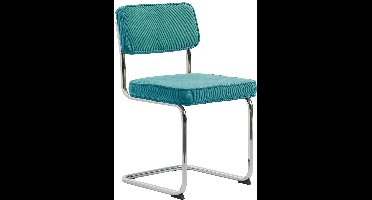 Eetkamerstoel Rupert ribstof - Blauw - eetkamerstoelen set van 4