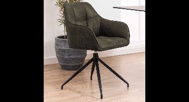 Bendt Eetkamerstoel Brenda, Draaibaar, kleur Olijfgroen