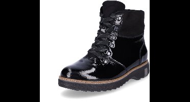 Waldläufer dames leren veterboot zwart lak 6,5