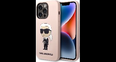 Karl - Lagerfeld - KLHMP14LSNIKBCP iPhone - 14 - Pro - 6.1 - hardcase - roze/roze - Siliconen - Ikonik - Magsafe