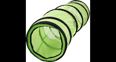 Flamingo kattentunnel Fenna - 90 cm - groen/zwart