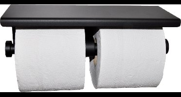 Wiesbaden Brush Dubbele Toiletrolhouder - Mat Zwart